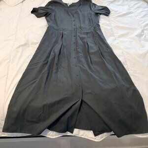 Vetta The Button Up Tencel Reversable Midi Dress - Olive